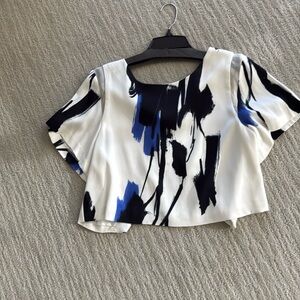 Unique short sleeve Milly back button blouse